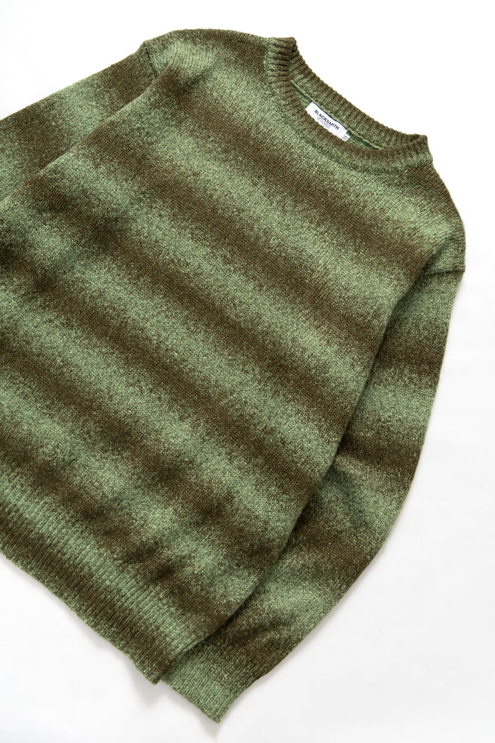 Blacksmith - Static Stripe Sweater - Olive