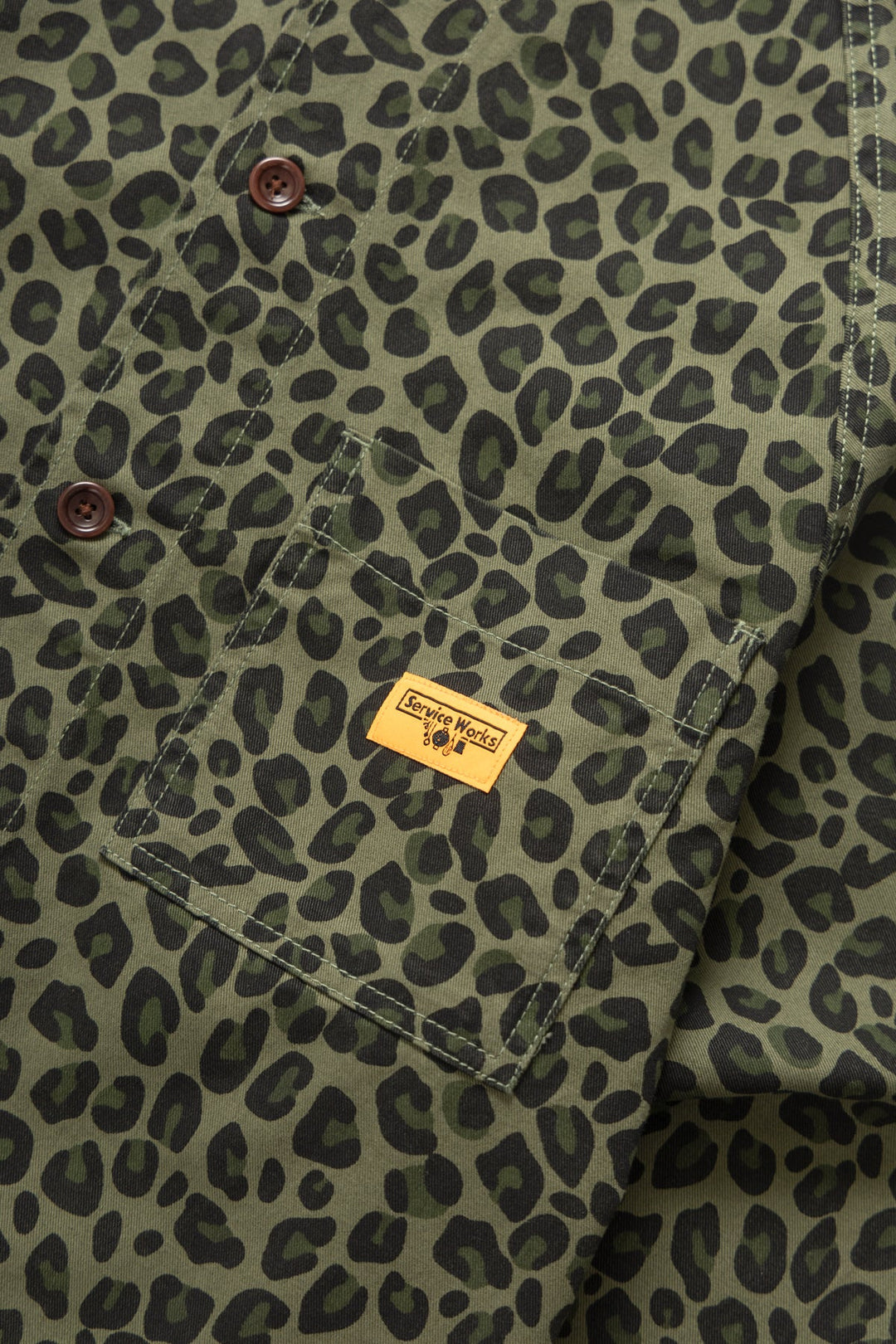 Patterned Front Of House Jacket - Green Leopard