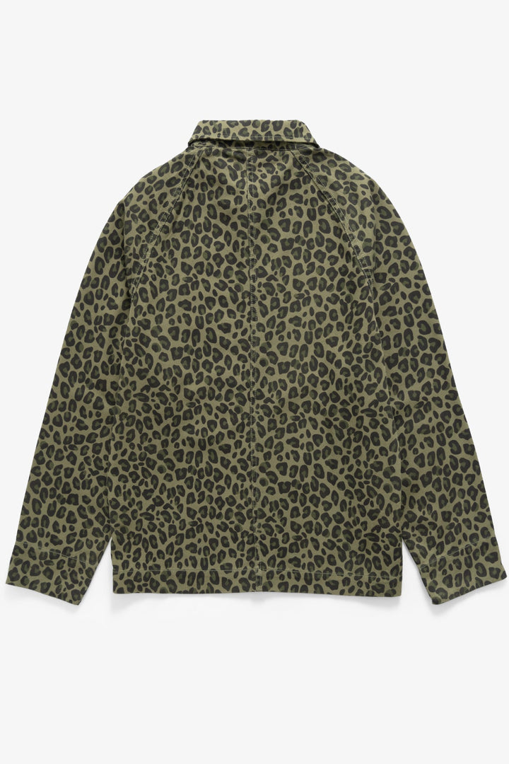 Patterned Front Of House Jacket - Green Leopard