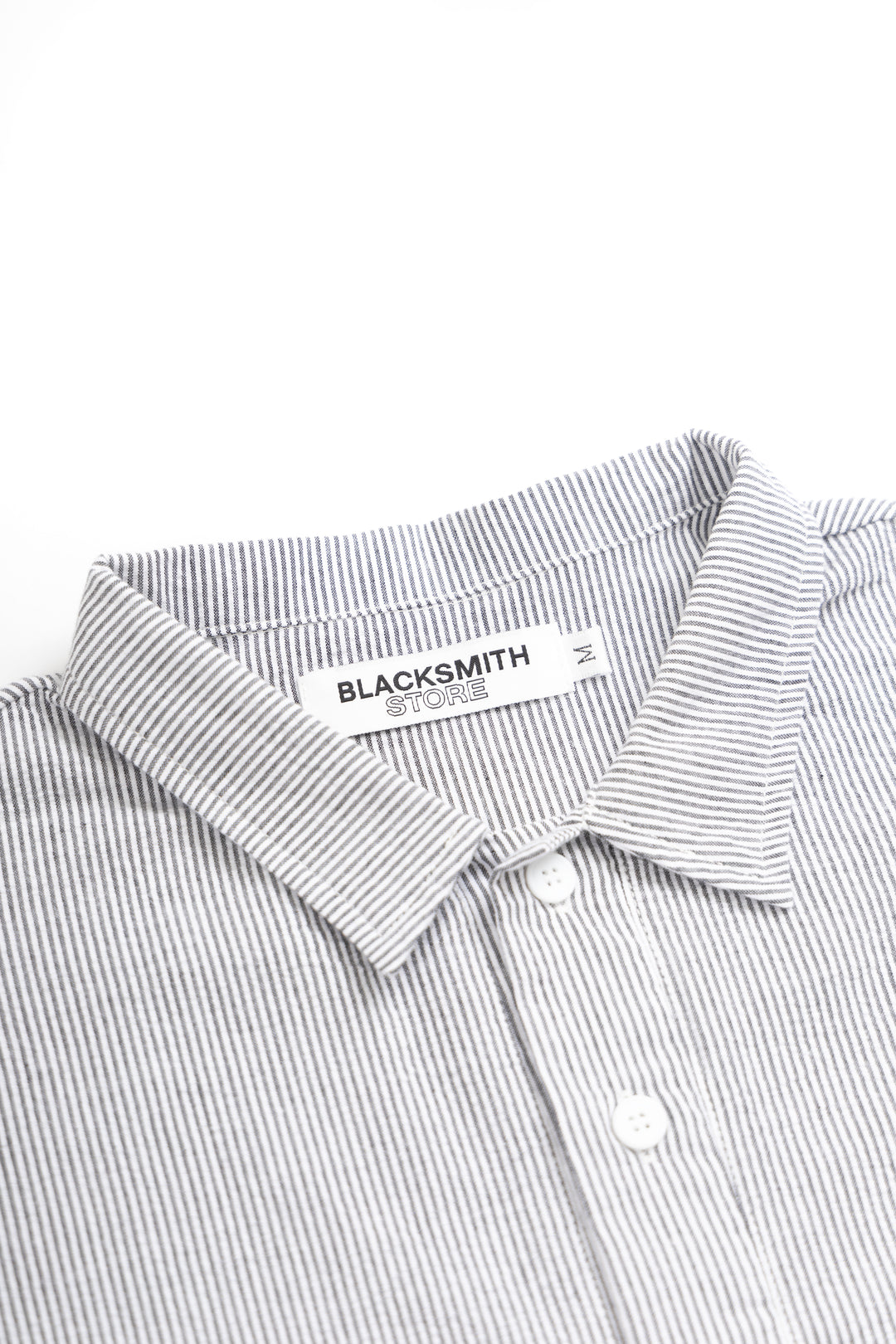 Blacksmith - Short Sleeved Popover Shirt - Black Seersucker