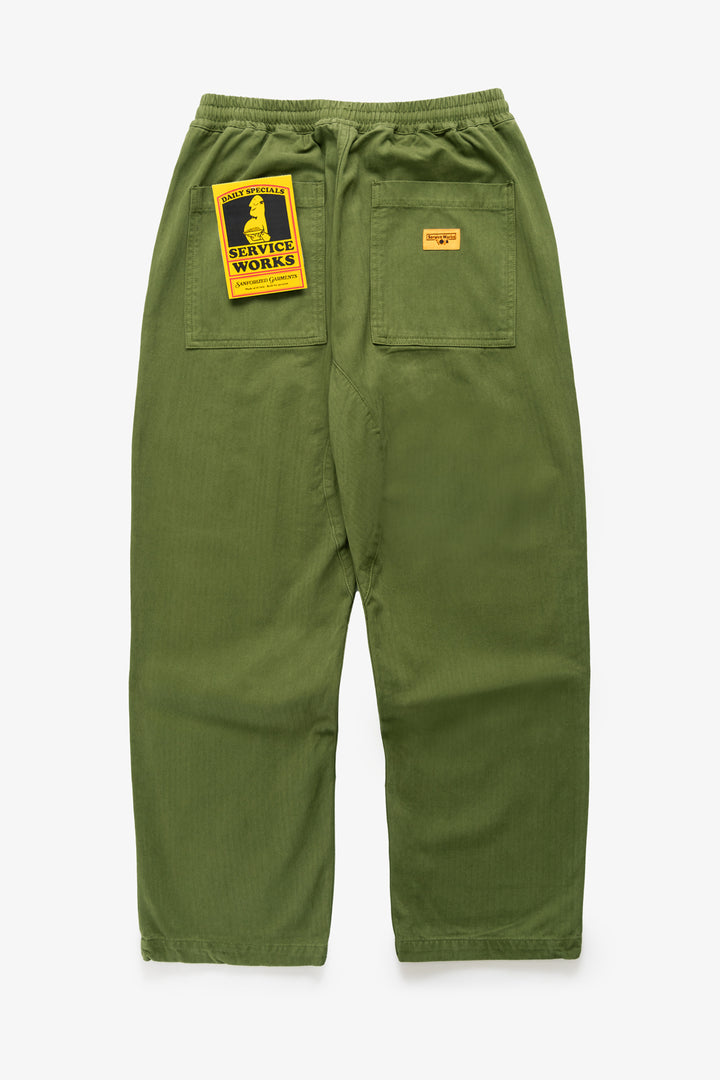 Service Works - Herringbone Chef Pants - Pesto