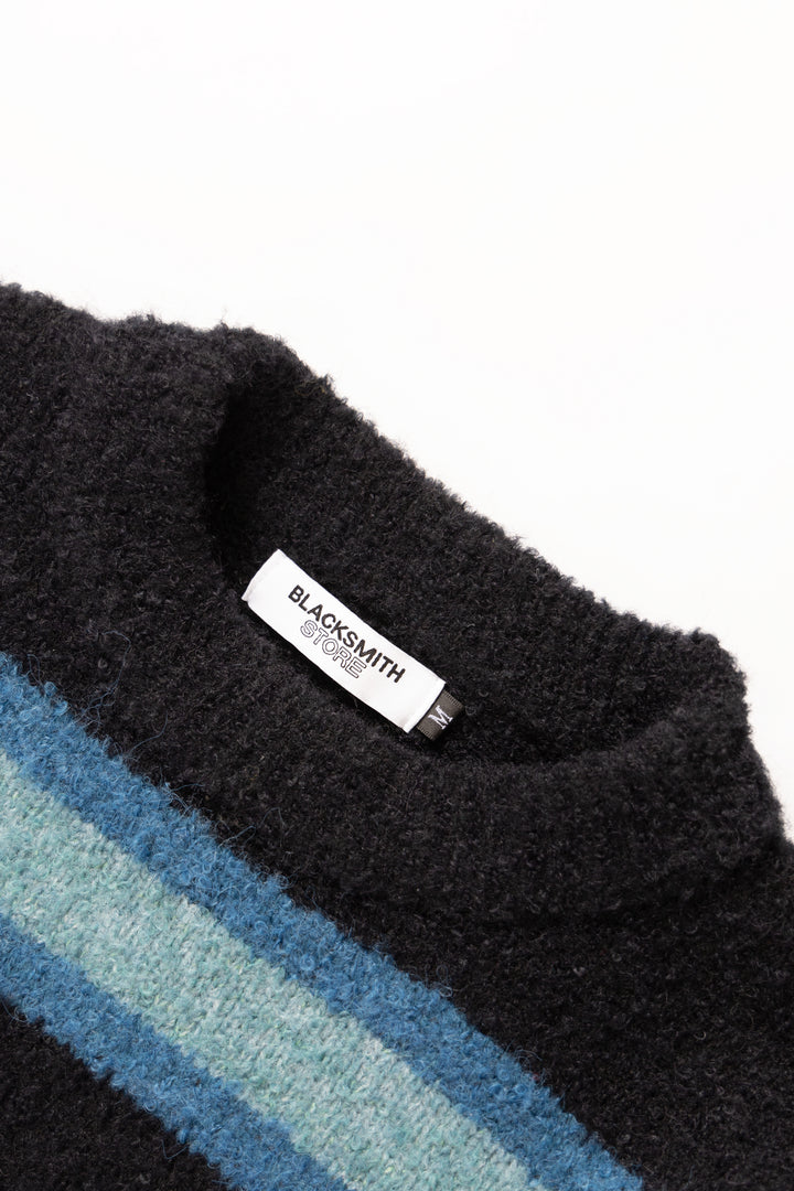 Blacksmith - Boucle Striped Sweater - Black