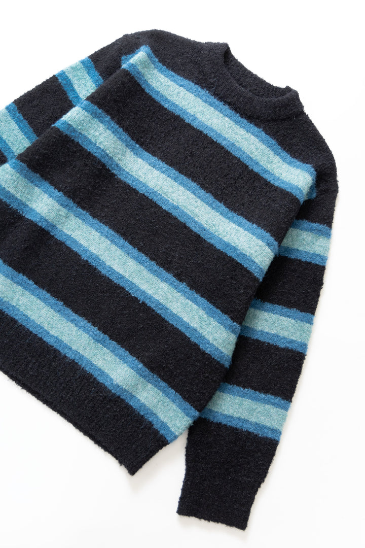 Blacksmith - Boucle Striped Sweater - Black