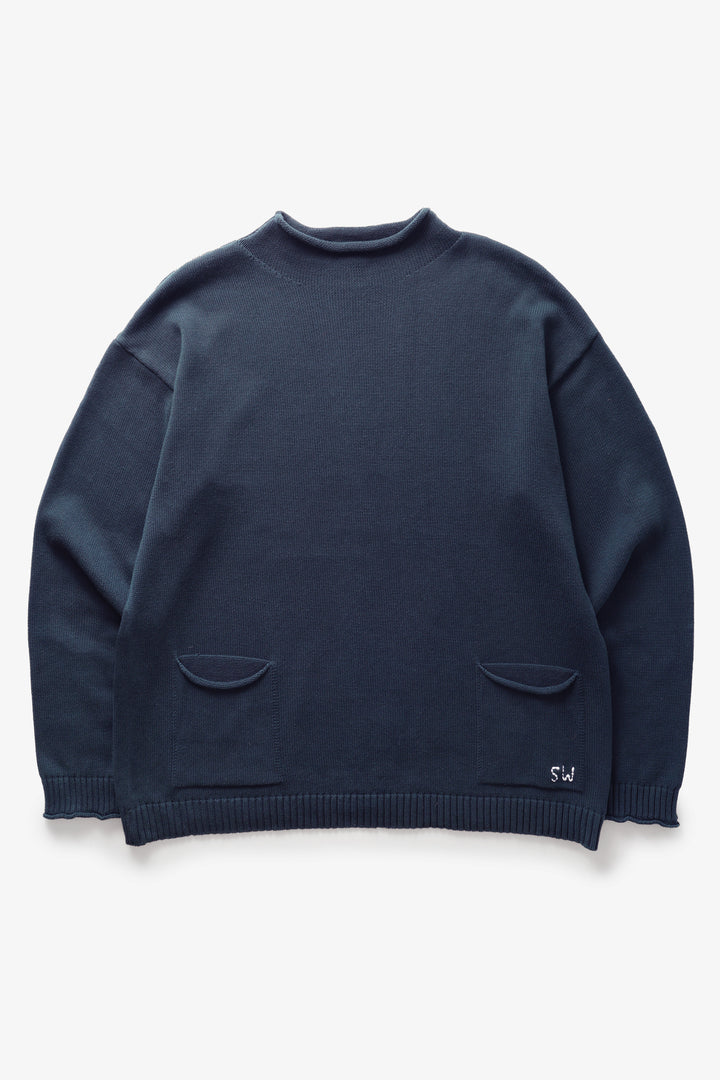 Service Works - Mock Smock Sweater - Navy